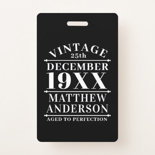 Personalized Vintage Aged to Perfection Badge
