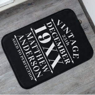 Personalized Vintage Aged to Perfection Bath Mat