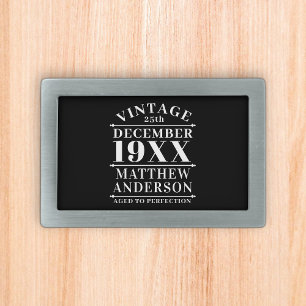 Personalized Vintage Aged to Perfection Belt Buckle