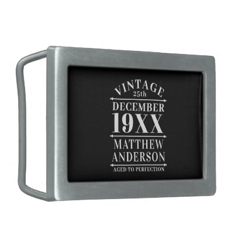 Personalized Vintage Aged to Perfection Belt Buckle