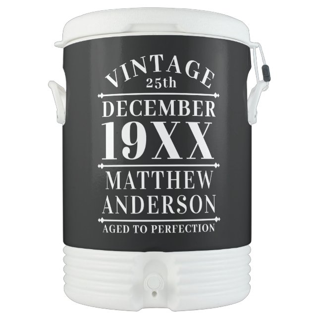 Personalized Vintage Aged to Perfection Beverage Cooler (Front)