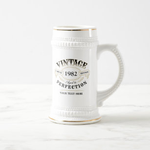 Personalized Vintage Aged To Perfection Birthday Beer Stein