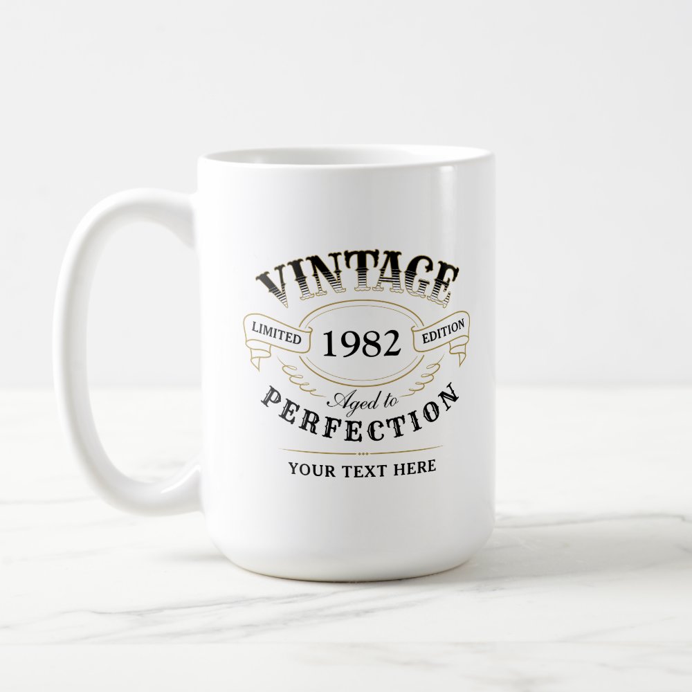 Discover Personalized Vintage Aged To Perfection Birthday Coffee Mug