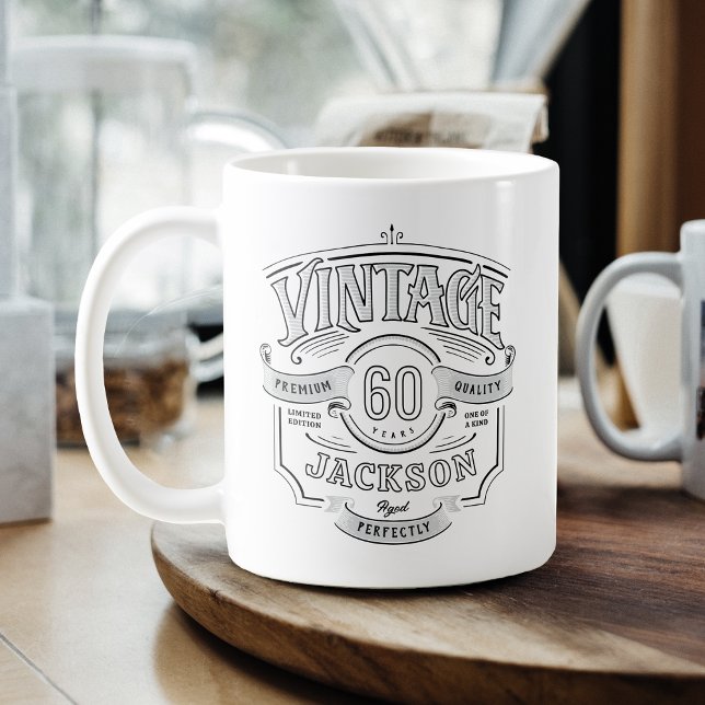 Personalized Vintage Aged To Perfection Birthday Coffee Mug (Personalized Vintage Aged To Perfection Birthday Coffee Mug)