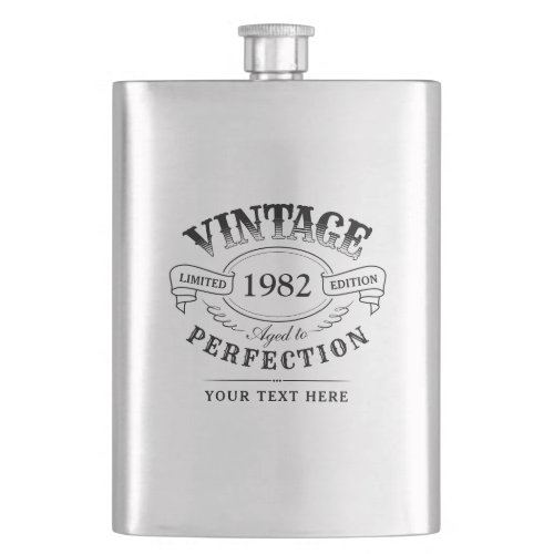 Personalized Vintage Aged To Perfection Birthday Flask