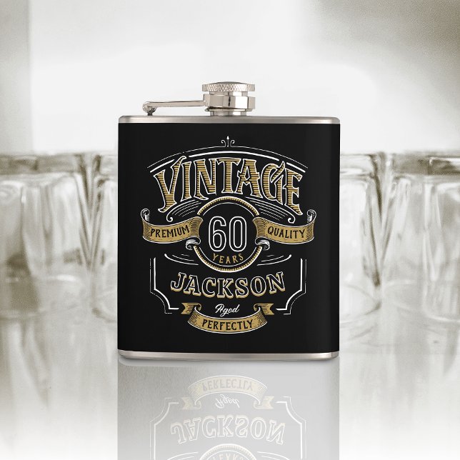 Personalized Vintage Aged To Perfection Birthday Flask (Personalized Vintage Aged To Perfection Birthday Flask)