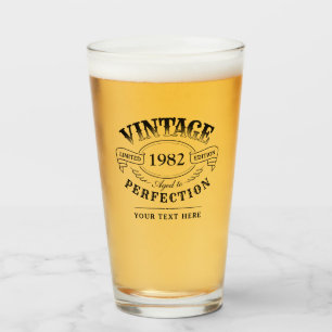 Personalized Vintage Aged To Perfection Birthday Glass