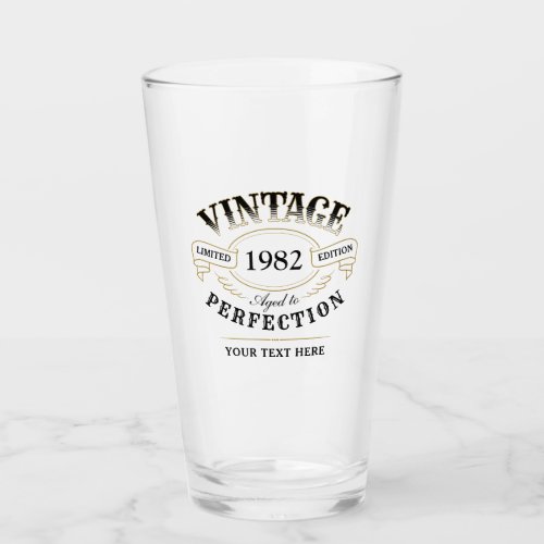Personalized Vintage Aged To Perfection Birthday Glass