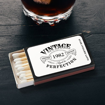 Personalized Vintage Aged To Perfection Birthday Matchboxes by AvaPaperie at Zazzle