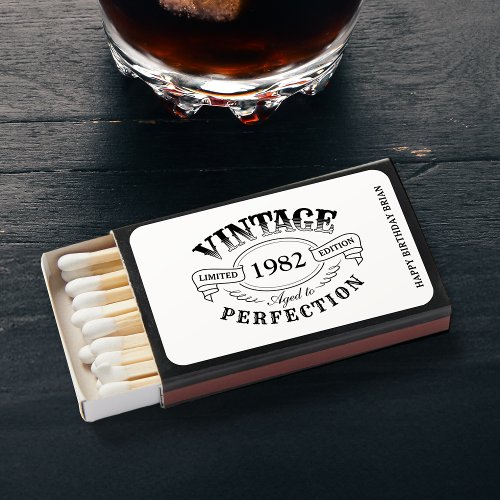 Personalized Vintage Aged To Perfection Birthday Matchboxes