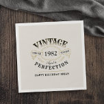 Personalized Vintage Aged To Perfection Birthday  Napkins<br><div class="desc">Black gold and beige fun vintage aged to perfection adult birthday napkins for men,  great for any age birthday celebration,  or other occasions. Custom it with your own text.</div>
