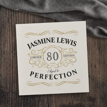 Personalized Vintage Aged To Perfection Birthday Napkins by AvaPaperie at Zazzle