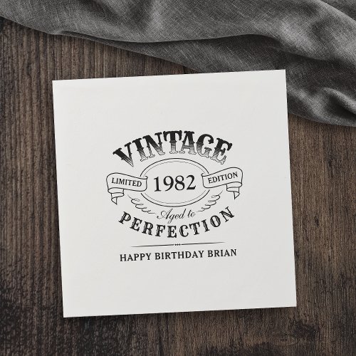 Personalized Vintage Aged To Perfection Birthday Napkins