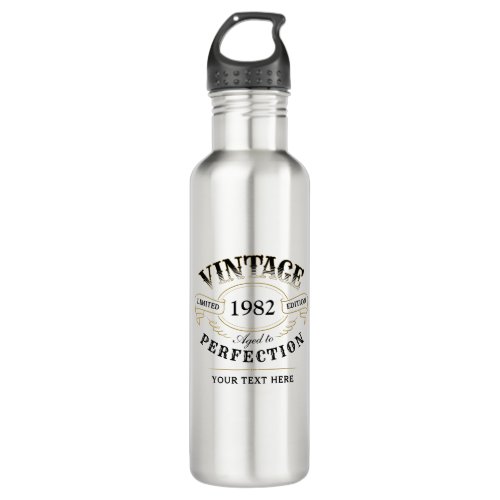Personalized Vintage Aged To Perfection Birthday Stainless Steel Water Bottle