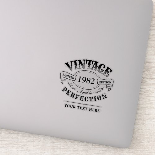 Personalized Vintage Aged To Perfection Birthday Sticker