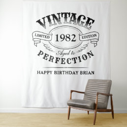 Personalized Vintage Aged To Perfection Birthday Tapestry