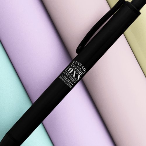 Personalized Vintage Aged to Perfection Black Ink Pen