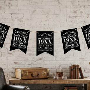 Personalized Vintage Aged to Perfection Bunting Fl Flags