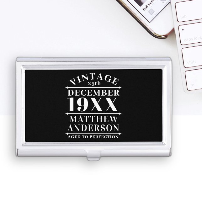 Personalized Vintage Aged to Perfection Business Card Case (Creator Uploaded)