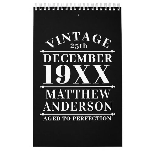 Personalized Vintage Aged to Perfection Calendar