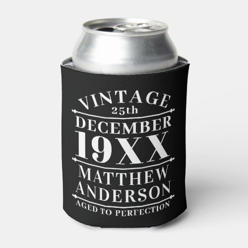 Personalized Vintage Aged to Perfection Can Cooler