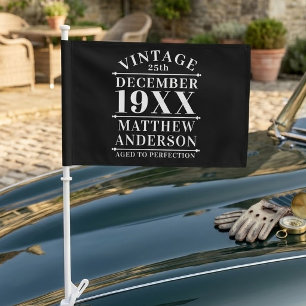 Personalized Vintage Aged to Perfection Car Flag
