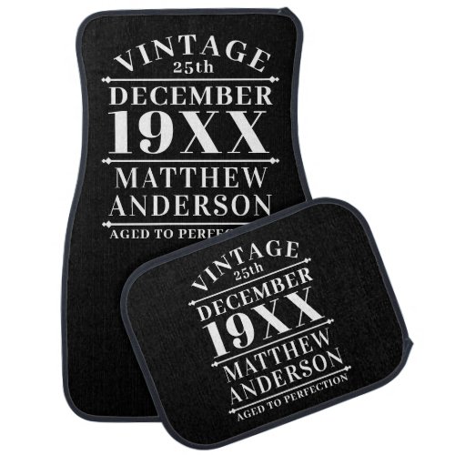 Personalized Vintage Aged to Perfection Car Floor Mat