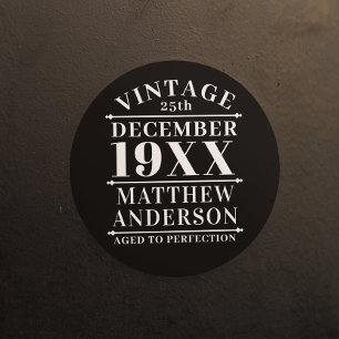 Personalized Vintage Aged to Perfection Classic Round Sticker