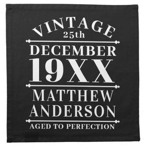 Personalized Vintage Aged to Perfection Cloth Napkin