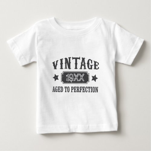Personalized Vintage Aged to Perfection Custom Baby T_Shirt
