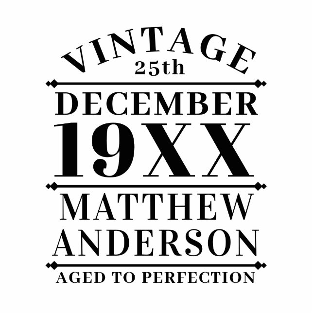 Personalized Vintage Aged to Perfection Cutout (Front)