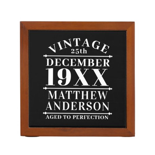 Personalized Vintage Aged to Perfection Desk Organizer