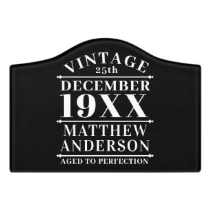 Personalized Vintage Aged to Perfection Door Sign