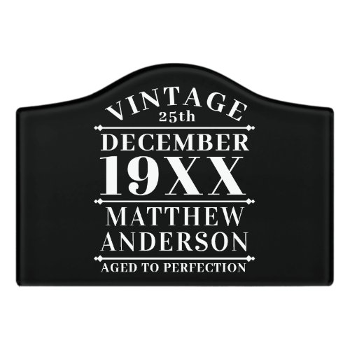 Personalized Vintage Aged to Perfection Door Sign