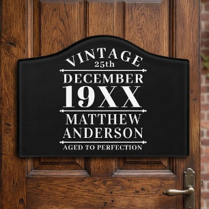 Personalized Vintage Aged to Perfection Door Sign