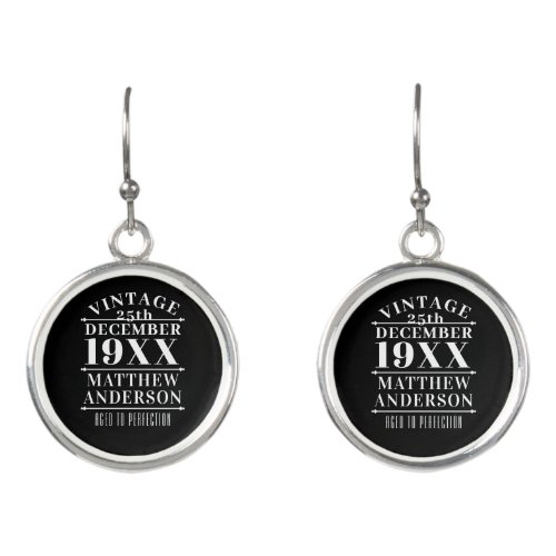 Personalized Vintage Aged to Perfection Earrings