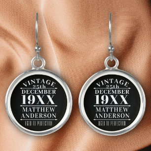 Personalized Vintage Aged to Perfection Earrings