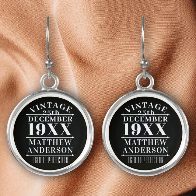 Personalized Vintage Aged to Perfection Earrings (Creator Uploaded)