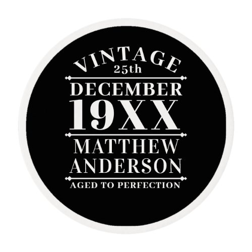 Personalized Vintage Aged to Perfection Edible Frosting Rounds