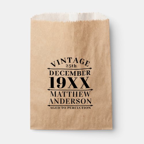 Personalized Vintage Aged to Perfection Favor Bag