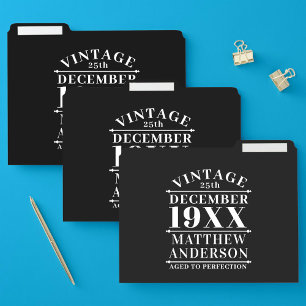 Personalized Vintage Aged to Perfection File Folder