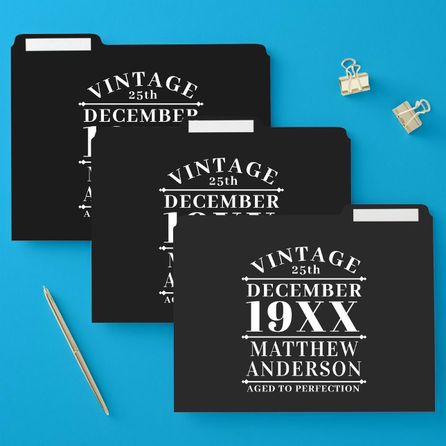 Personalized Vintage Aged to Perfection File Folder (Creator Uploaded)