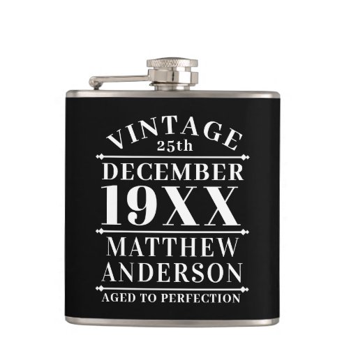 Personalized Vintage Aged to Perfection Flask