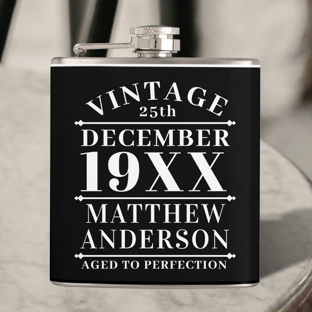 Personalized Vintage Aged to Perfection Flask (Creator Uploaded)