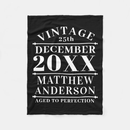 Personalized Vintage Aged to Perfection Fleece Blanket