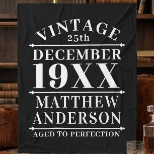 Personalized Vintage Aged to Perfection Fleece Blanket