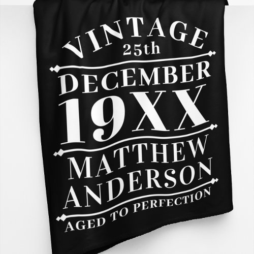 Personalized Vintage Aged to Perfection Fleece Blanket