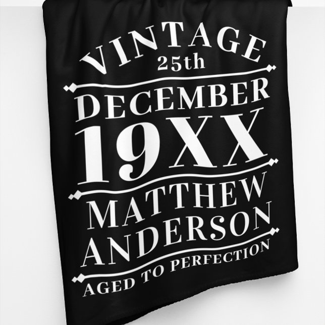 Personalized Vintage Aged to Perfection Fleece Blanket (Creator Uploaded)