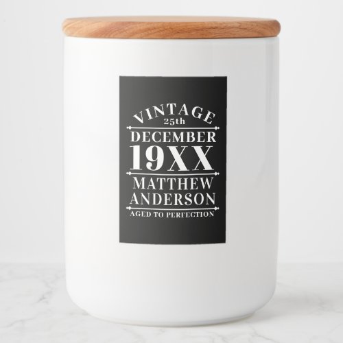 Personalized Vintage Aged to Perfection Food Label