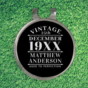 Personalized Vintage Aged to Perfection Golf Hat Clip